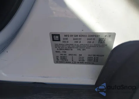 2021 Chevrolet Trailblazer Fwd Activ z USA, uszkodzony, nr VIN KL79MVSL2MB037736